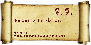 Horowitz Felícia névjegykártya